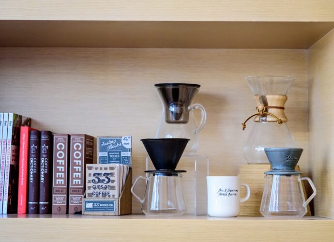 Photo Coffee shelf