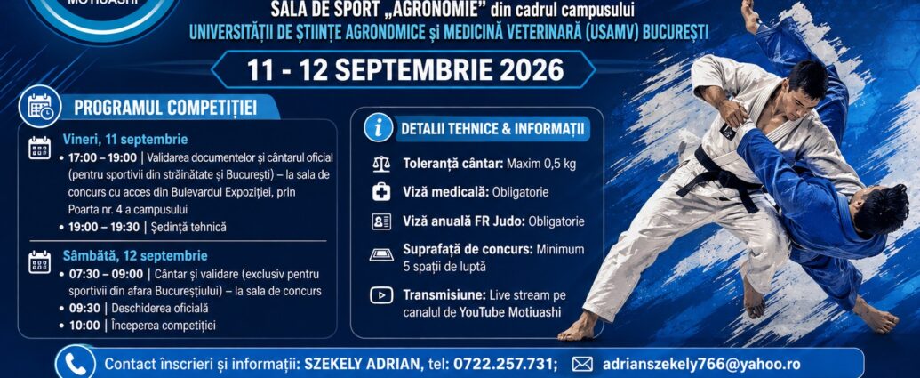 Turneul International de Judo Motiuashi 2026, Sala de Sport Agronomie USAMV Bucuresti