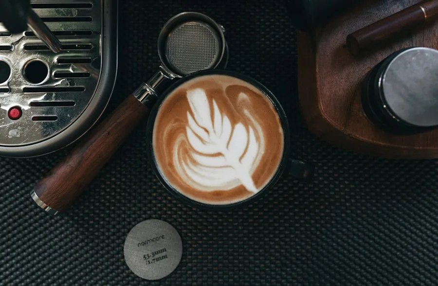 Photo barista coffee art skills